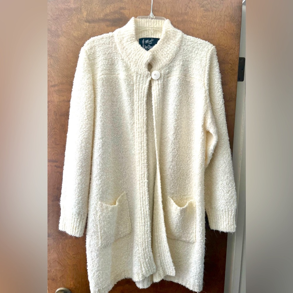 Vintage Monto Par Le Chois Ivory Chunky Knit Sweater Grannycore